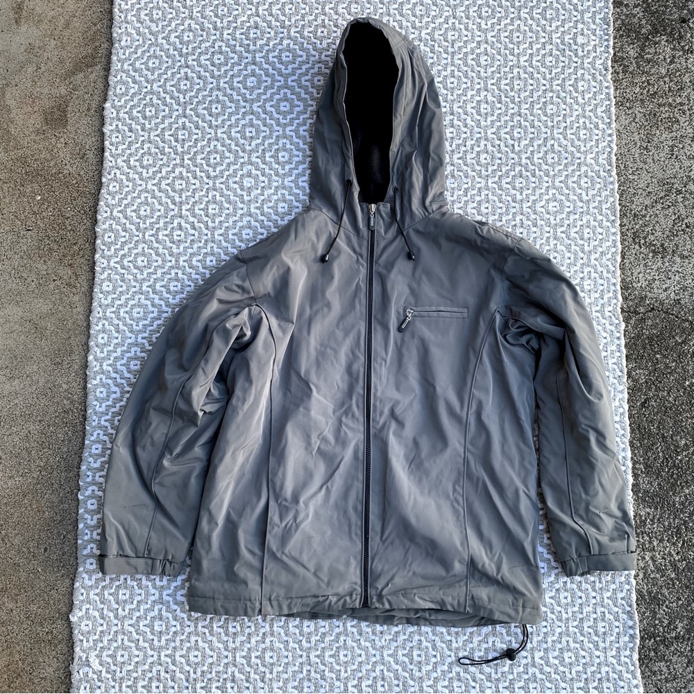BRAETAN Outwear Men’s Hooded All-weather Jacket Size Medium Light Gray Full Zip